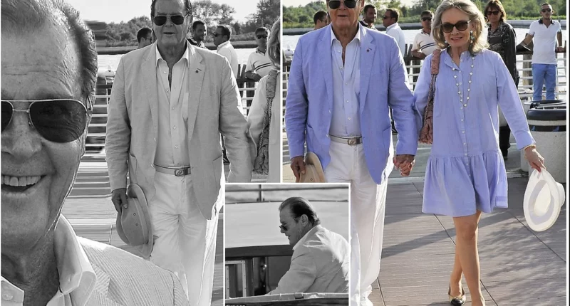 Roger Moore and Wife Kristina Tholstrup Match in Lilac at Venice Film Festival