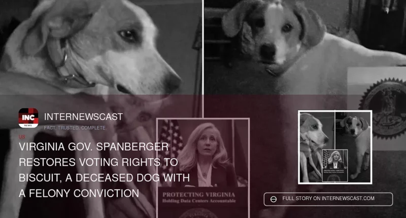 Virginia Gov. Spanberger Restores Voting Rights to Biscuit, a Deceased Dog With a Felony Conviction